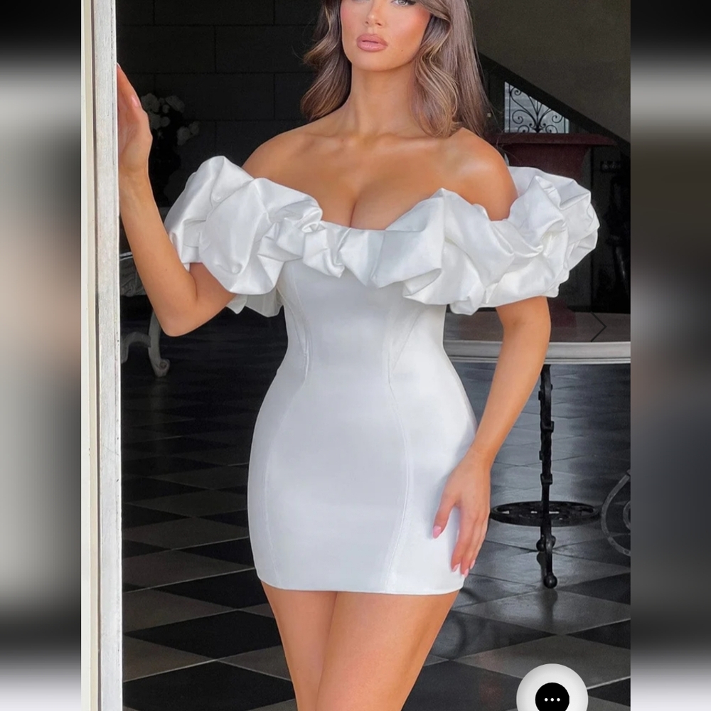 Elegant White Off-Shoulder white dress